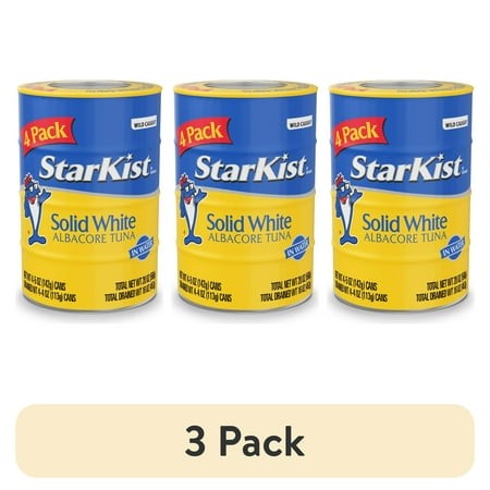 (3 Pack) StarKist Solid White Albacore Tuna in Water   5 Oz Can  4-Pack