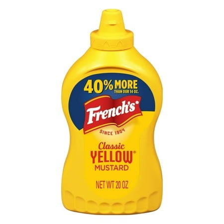 French S No Artificial Flavors Kosher Classic Yellow Mustard 20 Oz Bottle (Pack of 4)