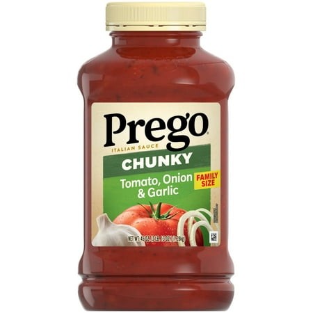Prego Chunky Tomato with Garlic and Onion Spaghetti Sauce 45 Oz Jar (Pack of 4)