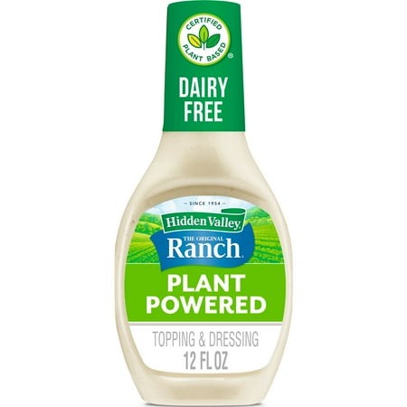 Hidden Valley Vegan Gluten Free Original Plant Powered Ranch Salad Dressing and Topping 12 Fl Oz (Pack of 6)