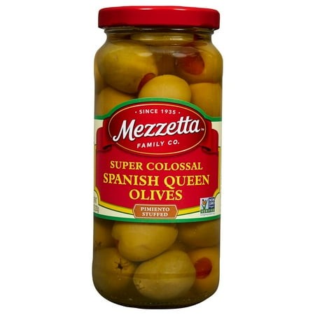 Mezzetta Super Colossal Spanish Queen Green Olives Pimiento Stuffed - 10 Oz Packaging May Vary (Pack of 2)