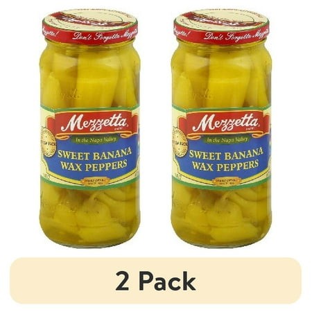 (2 Pack) Mezzetta Sweet Banana Peppers  16 Fl Oz Jar
