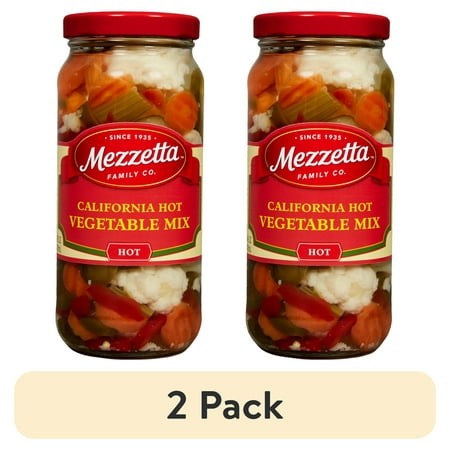 (2 Pack) Mezzetta California Hot Vegetable Mix 16 Fl Oz Jar