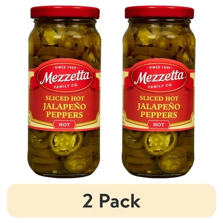 (2 Pack) Mezzetta Sliced Hot Jalapeño Peppers  16 Fl Oz Jar