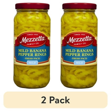 (2 Pack) Mezzetta Mild Banana Pepper Rings  16 Fl Oz Jar
