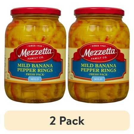 (2 Pack) Mezzetta Mild Banana Pepper Rings  32 Fl Oz Jar
