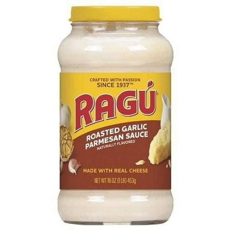 Ragu Roasted Garlic Alfredo Sauce  Creamy Sauce Made with Real Cheese with Italian-Inspired Flavor  16 Oz - Pack of 2
