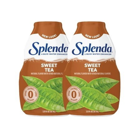 SPLENDA Liquid Water Enhancer Drops  Sugar Free  Zero Calorie  Natural Flavor  Concentrated Drink Mix  3.11 Fl Oz Each Bottle (Sweet Tea  2 Pack)