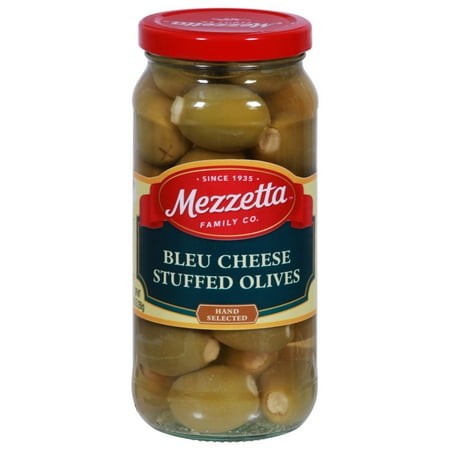 Pack of 2 Mezzetta Bleu Cheese Stuffed Green Olives  9.5 Oz (Package May Vary)
