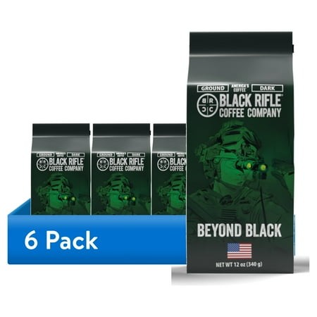 (6 Pack) Black Rifle Coffee Company Beyond Black  Dark Roast  Ground Coffee  12 Oz