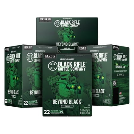 (4 Pack) Black Rifle Coffee Company Beyond Black K-Cup Pods  Dark Roast  22 Ct
