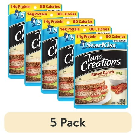 (5 Pack) StarKist Tuna Creations  Bacon Ranch  15g Protein  2.6 Oz Pouch