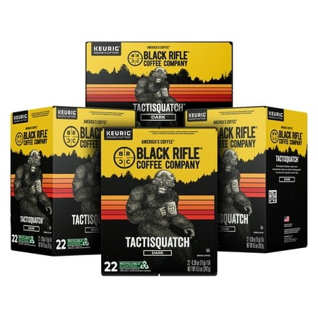 (4 Pack) Black Rifle Coffee Company Tactisquatch K-Cup Pods  Dark Roast  22 Ct