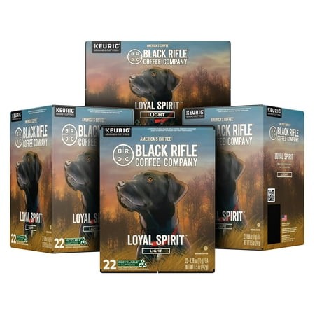 (4 Pack) Black Rifle Coffee Company Loyal Spirit Keurig K-Cup Pods  Light Roast  22 Ct