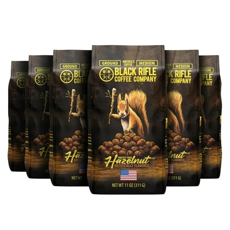 (6 Pack) Black Rifle Coffee Hazelnut  Medium Roast  Ground Coffee  11oz