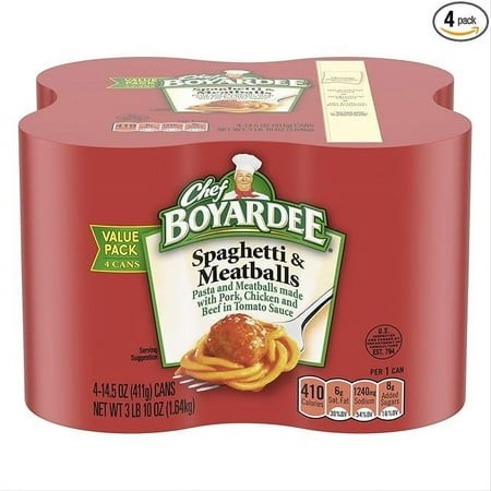 Chef Boyardee Spaghetti and Meatballs  14.5 Oz Cans  Pack of 4 ( Pack of 2 )