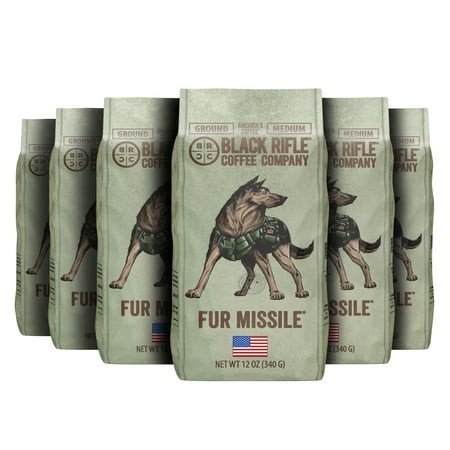 (6 Pack) Black Rifle Coffee Company Fur Missile  Medium Roast  Ground Coffee  12 Oz
