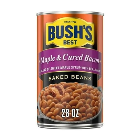 4x-Bush S Maple and Cured Bacon Baked Beans  Canned Beans  28 Oz