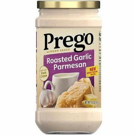 Prego Alfredo Pasta Sauce with Roasted Garlic and Parmesan Cheese  14.5 Oz Jar ( Pack of 2 )