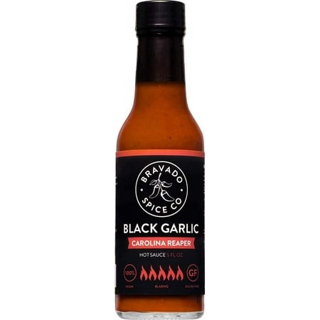 (Pack of 6)  Bravado Spice Hot Sauce Black Garlic Carolina Reaper  5 Fl Oz
