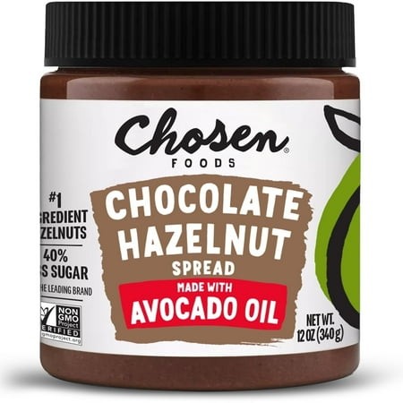 Chosen Foods Chocolate Hazelnut Spread  12 Oz 1-Pack  Made with Avocado Oil  Simple Ingredients