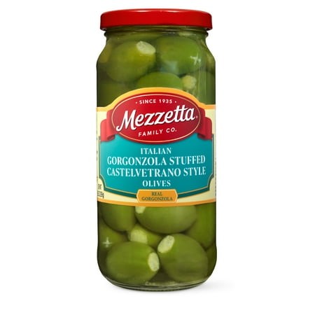 Mezzetta Italian Gorgonzola Stuffed Castelvetrano Style Olives  16 Fl Oz Jar