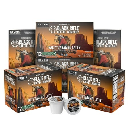 (6 Pack) Black Rifle Coffee Company Salty Caramel Latte Keurig K-Cup Pods  Medium Roast  12 Ct