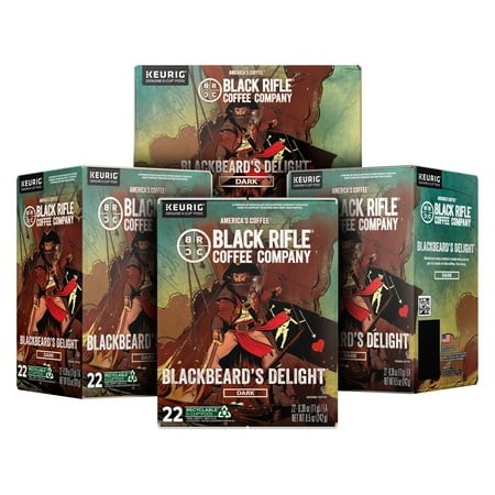 (4 Pack) Black Rifle Coffee Company Blackbeard S Delight K Cups Pods  Dark Roast  22 Ct