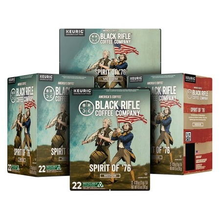 (4 Pack) Black Rifle Coffee Company Spirit of  76 Keurig K-Cup Pods  Medium Roast  22 Ct