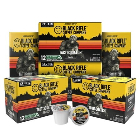 (6 Pack) Black Rifle Coffee Company Tactisquatch Keurig K-Cup Pods  Dark Roast  12 Ct