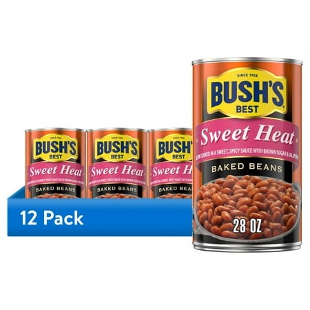 (12 Pack) Bush S Sweet Heat Baked Beans  Canned Beans  28 Oz Can