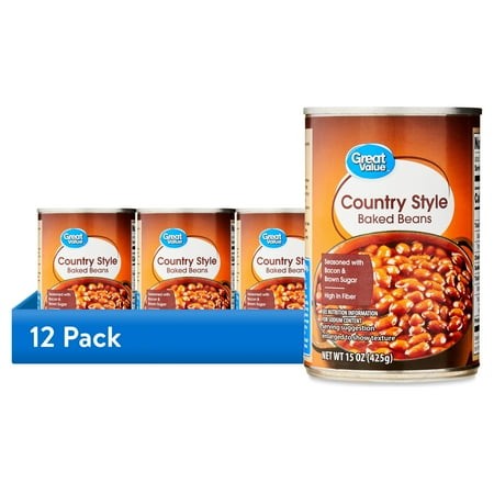 (12 Pack) Great Value Country Style Baked Beans  15 Oz Can