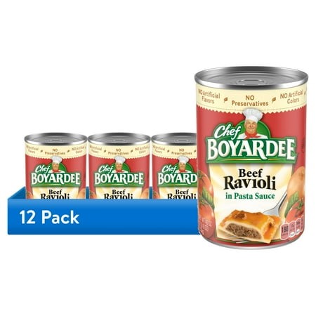 (12 Pack) Chef Boyardee Beef Ravioli in Pasta Sauce  Ready-to-Eat Meal  40 Oz. Can