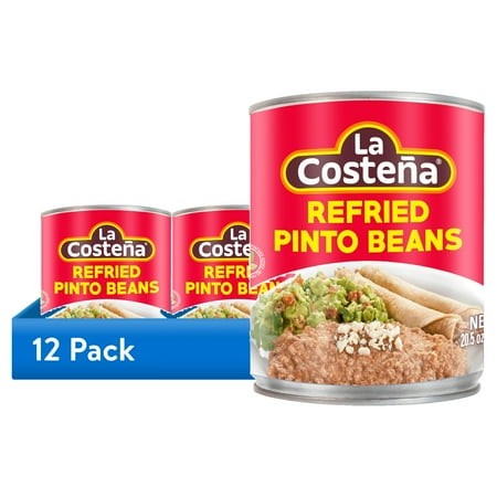 (12 Pack) La Costeña Canned Refried Pinto Beans  20.5 Oz