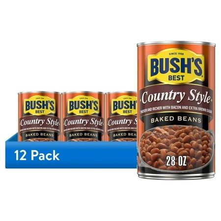 (12 Pack) Bush S Country Style Baked Beans  Canned Beans  28 Oz Can