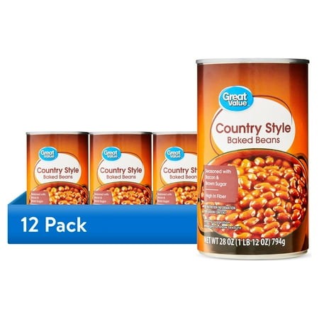 (12 Pack) Great Value Country Style Baked Beans  28 Oz Can
