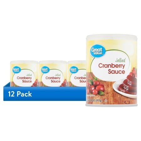 (12 Pack) Great Value Jellied Cranberry Sauce  14 Oz