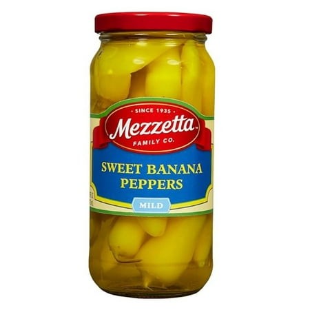 Mezzetta Sweet Banana Peppers  16 Fl Oz Jar (Pack of 6)