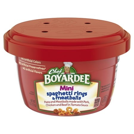 Chef Boyardee Mini Spaghetti Rings and KKS1 Meatballs  Microwave Food  7.5 OZ Microwaveable Bowl (12 Bowls)