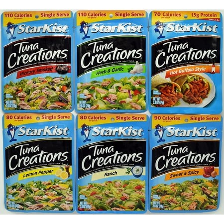 Starkist Tuna Creations Variety Pack  2.6-Ounce KKS1 Pouch  6 Flavors  1 Pouch of Each Flavor  6 Pouches Total