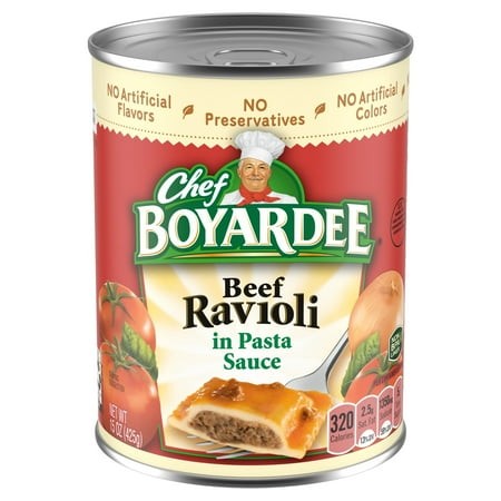 Beef Ravioli in Pasta Sauce  Ready-to-Eat Meal  15 Oz. Can