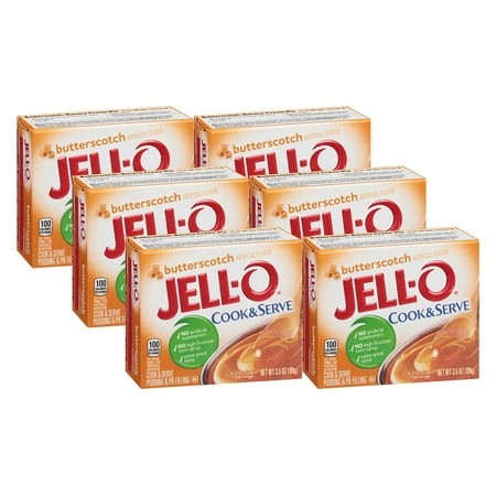 Jell-O Cook & Serve OKA4 Butterscotch Pudding & Pie Filling (3.5 Oz Boxes  Pack of 6)