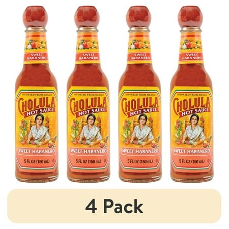 (4 Pack) Cholula Kosher Sweet Habanero Hot Sauce  5.0 Fl Oz Bottle
