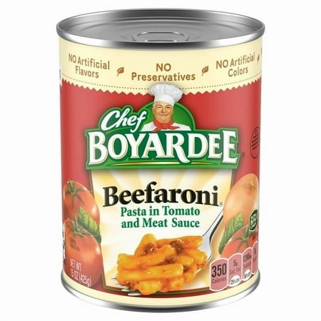 Chef Boyardee Beefaroni in Tomato and Meat Sauce Ready to Eat Mea 15 Oz Can (Pack of 5)