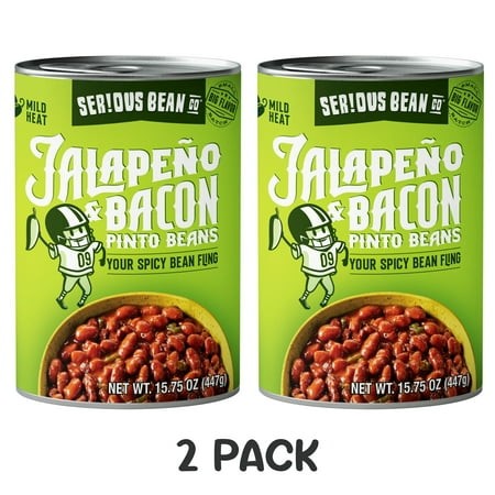 (2 Pack) SERIOUS Bean Co Jalapeno & Bacon Pinto Beans  15.75 Oz Can