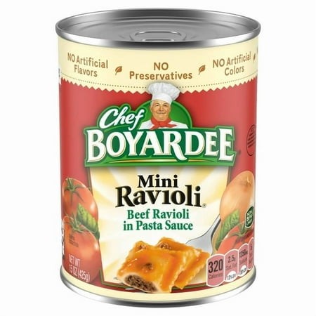 Chef Boyardee Mini Ravioli Beef Ravioli in Pasta Sauce Ready-to-Eat Meal 15 Oz Can (Pack of 5)