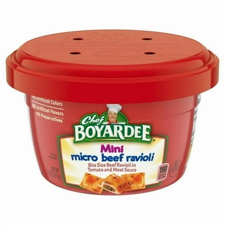 Chef Boyardee Mini Micro Beef Ravioli in Tomato and Meat Sauce Microwavable Meal 7.5 Oz Bowl (Pack of 5)