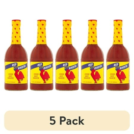 (5 Pack) Red Rooster Hot Sauce  Shelf- Stable  12 Fl Oz Bottle