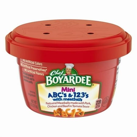 Chef Boyardee Mini ABC S and 123 S with Meatballs in Tomato Sauce Microwavable Meal 7.5 Oz Bowl (Pack of 5)