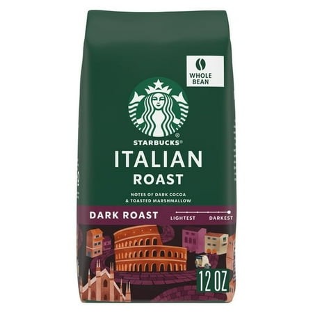 Starbucks Italian Roast  Whole Bean Coffee  Dark Roast  12 Oz (Pack of 2)